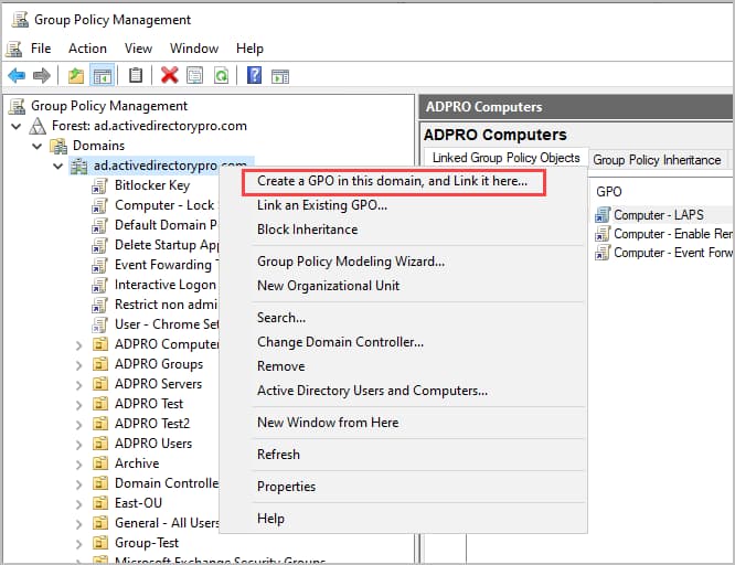 create new GPO